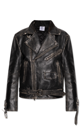 Black Leather jacket Alessandra Rich - Vitkac AS